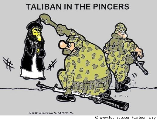Cartoon: Taliban in the Pincers 1