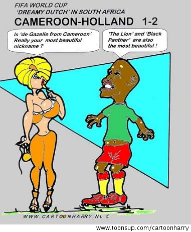 Cartoon: Cameroon-Holland 1-2 1