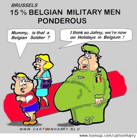 Cartoon: Ponderous Belgian Military 1
