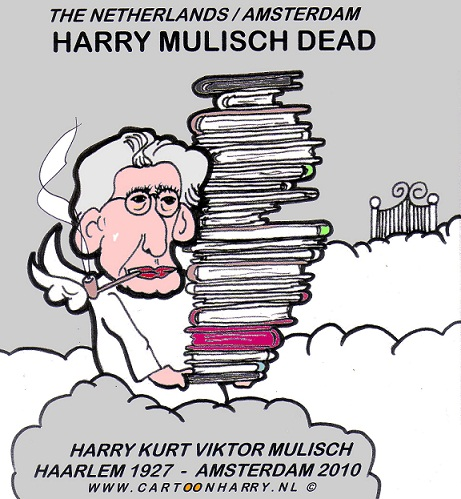 Cartoon: Harry Mulisch Dead 1