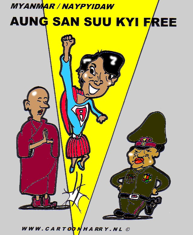 Cartoon: Supergirl in Myanmar 1