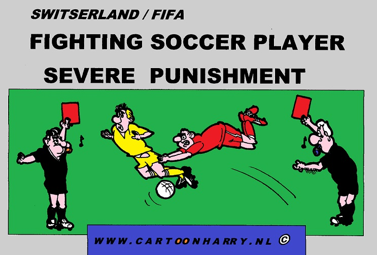 Cartoon: Fighting Soccer Player 1