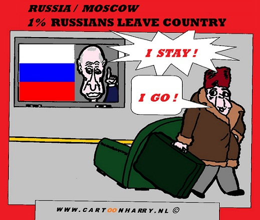 Cartoon: Russians Are Leaving Country 1
