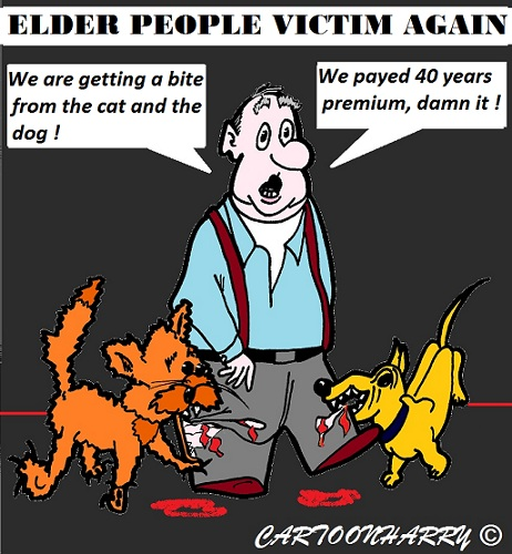 Cartoon: Elder People Victims 1
