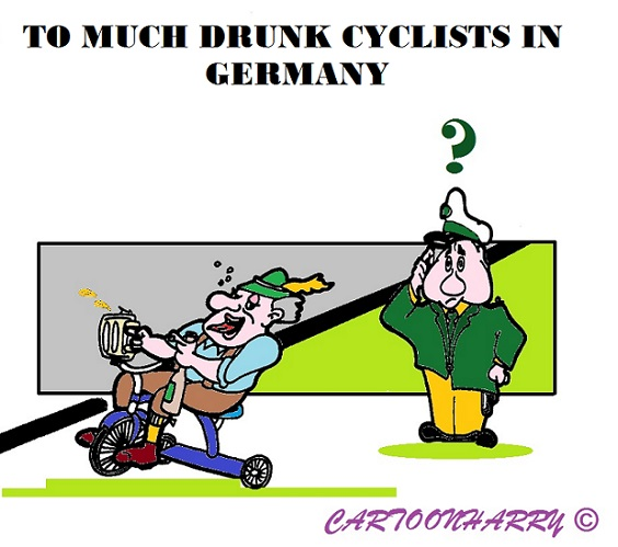 Cartoon: Drunk German Cyclists 1
