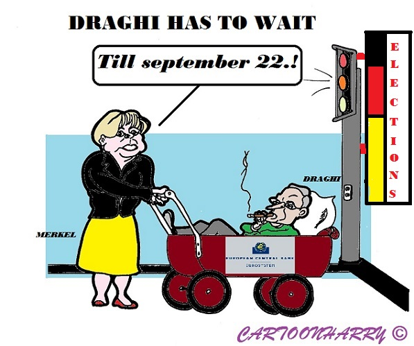 Cartoon: Merkel and Draghi 1