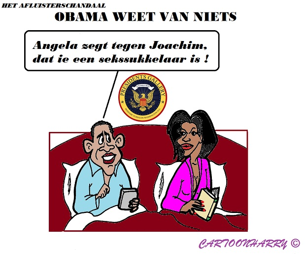 Karrikatur: Merkel en Obama 1