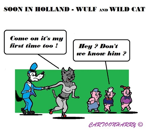 Cartoon: Wulf and Wild Cat in Holland 1