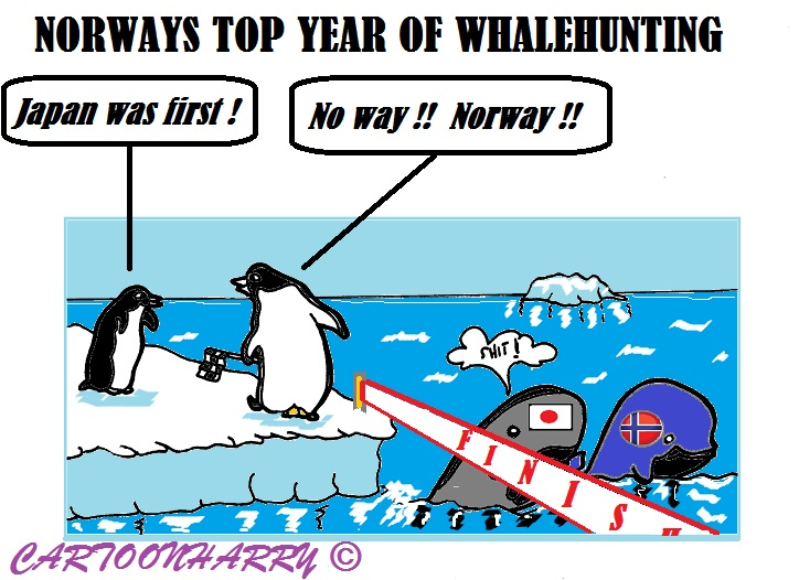 Cartoon: Norwegian Whalehunting 1