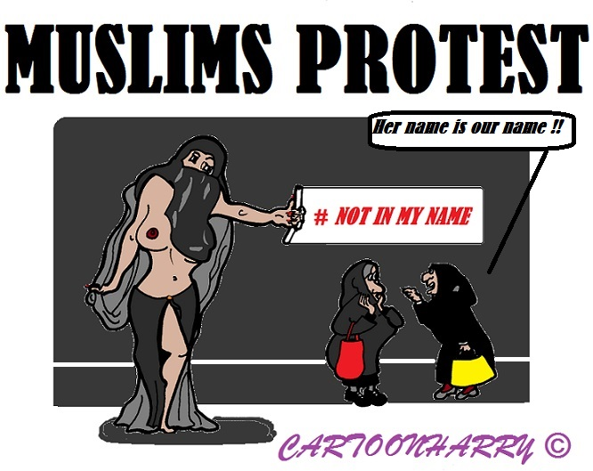 Cartoon: Muslim Protest 1