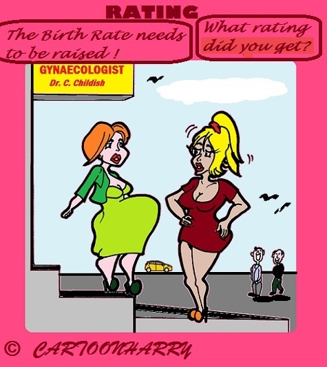 Cartoon: Pregnant and a Blond Lady 1