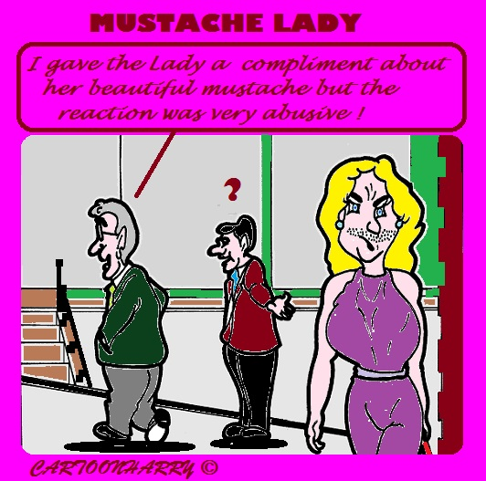 Cartoon: Mrs.Mustache 1