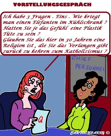 Cartoon: Job Fragen 1