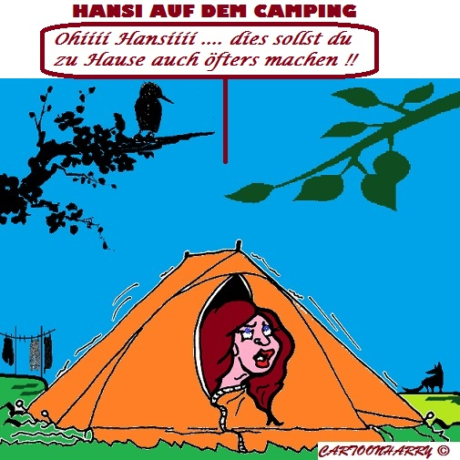 Cartoon: Zelten 1