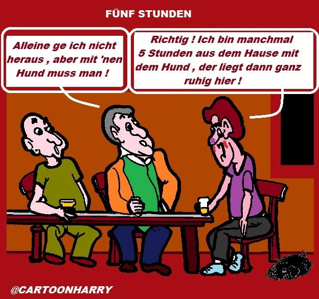 Cartoon: Fünf Stunden Hund 1