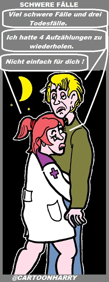 Cartoon: Schwerer Tag 1