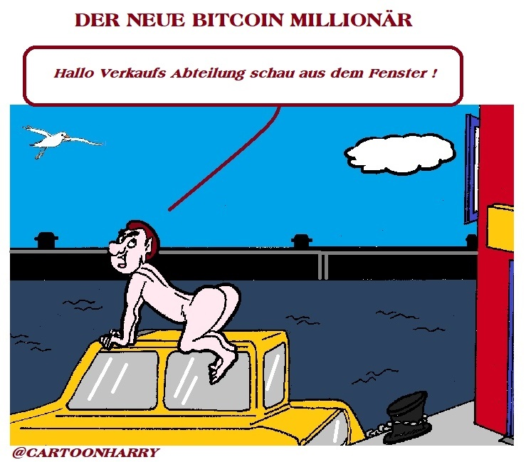 Cartoon: Bitcoin Millionär 1
