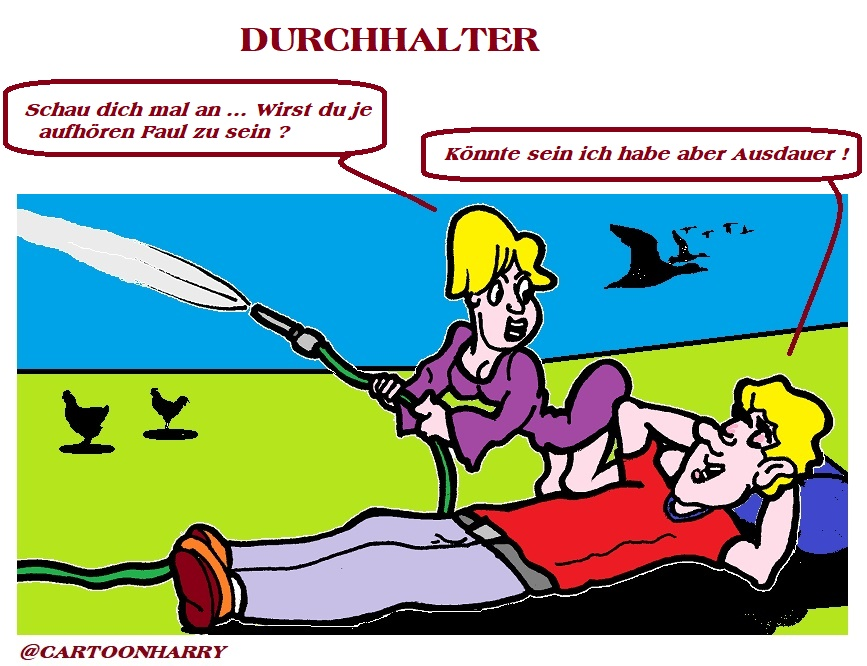Cartoon: Durchhalter 1