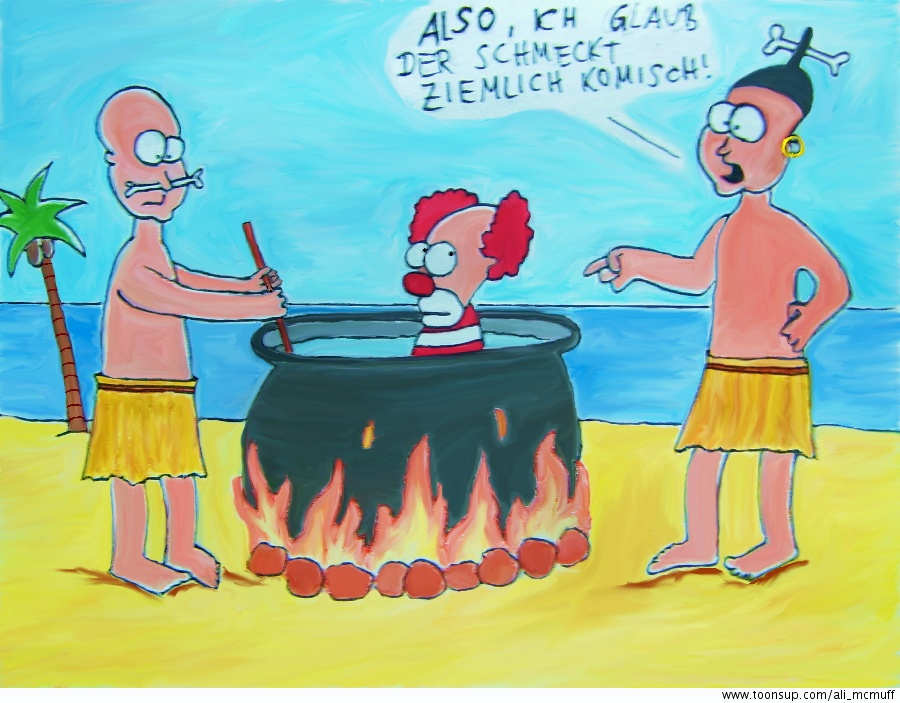 Cartoon: Kannibalen beim Kochen 1