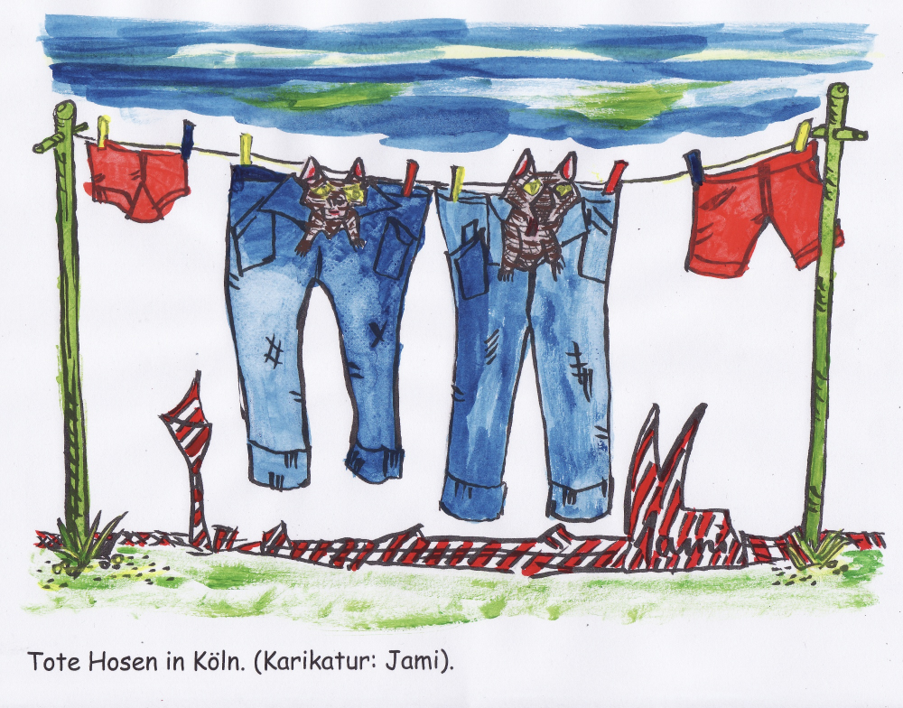 Cartoon: Tote Hosen in Köln 1