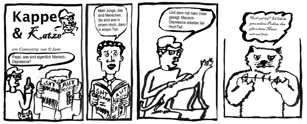 Comic: Kappe und Katze: ManischDepressiv 1