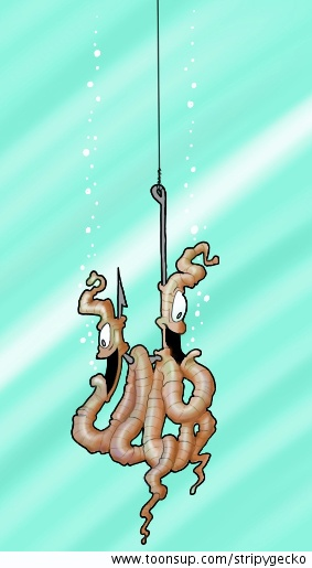 Cartoon: Hooked on a morning swim 1