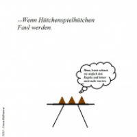Faule denkende Hütchenspielhütchen