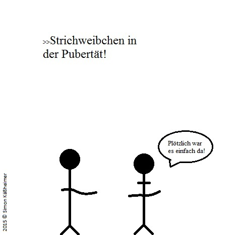 Cartoon: Strichweibchenpubertät 1
