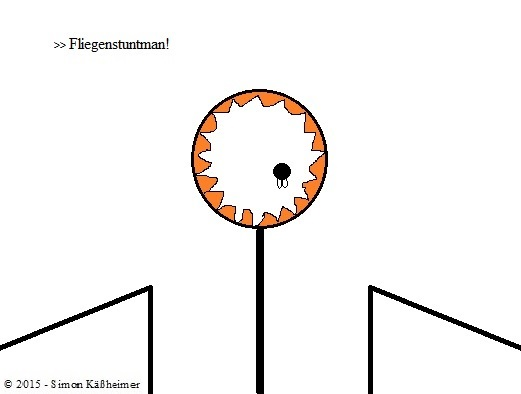 Cartoon: Fliegenstuntman 1