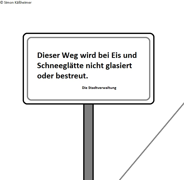 Cartoon: Schneewarnschild im Winter 2016 1