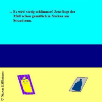 Müllsäcke am Strand