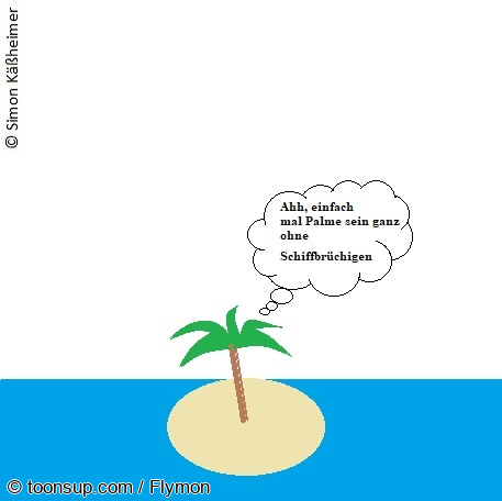 Cartoon: Sommer, Palme, ganz allein -  ... 1
