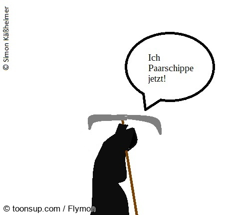 Cartoon: Der Tod schippt zweimal 1