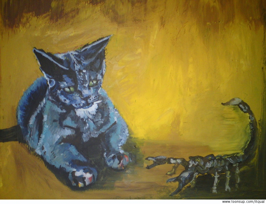 Illustration: Katze und Skorpion 1