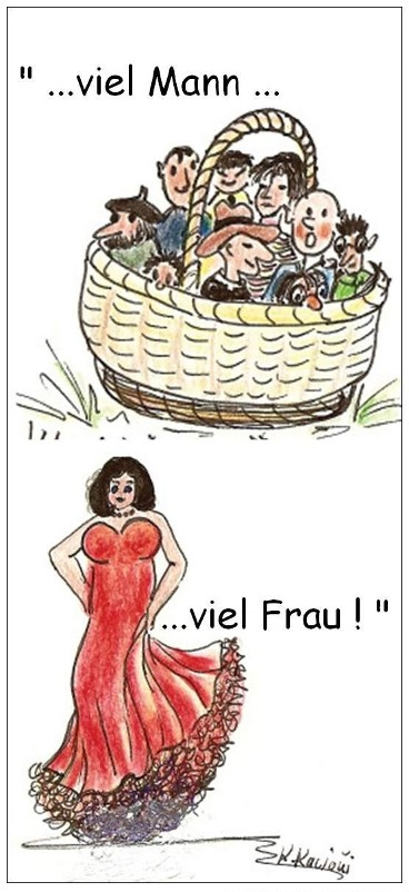 Illustration: Viel Mann - Viel  Frau 1