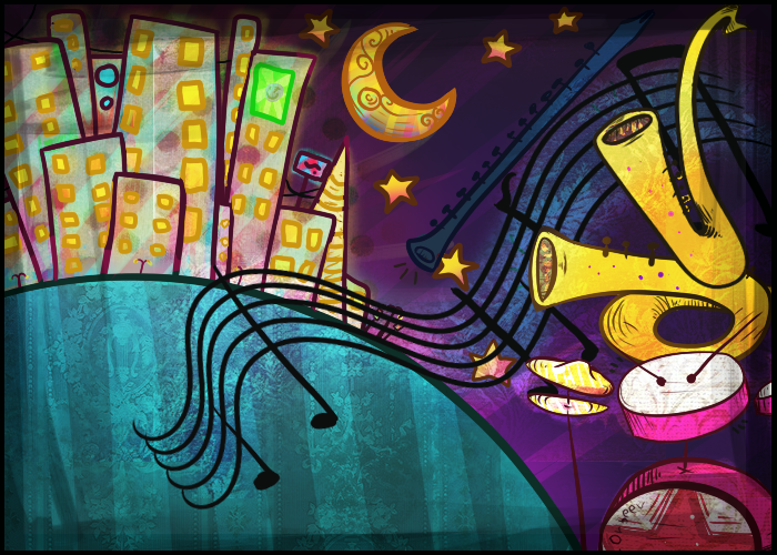 Illustration: Bunte toll stadt juchu es ist so toll bunt ja 1
