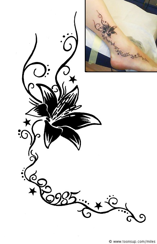 Anderes: Tattoo Lilie Entwurf 1