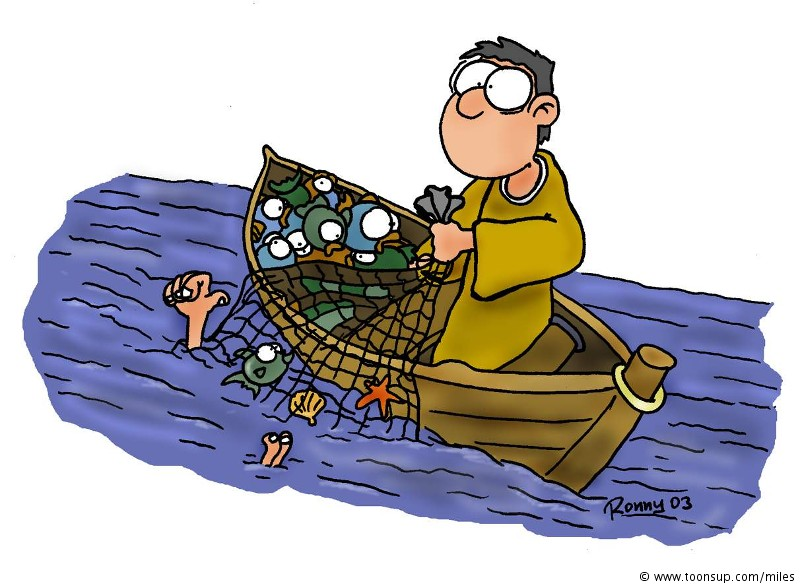 Cartoon: Petrus der Fischer 1
