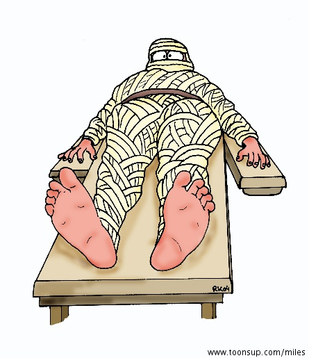 Cartoon: Aromawickel Therapie Reisner 1