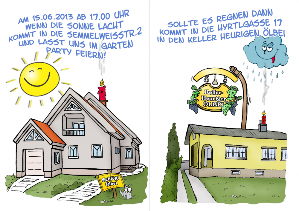 Comic: 40.Geburtstag Einladungkarten 1