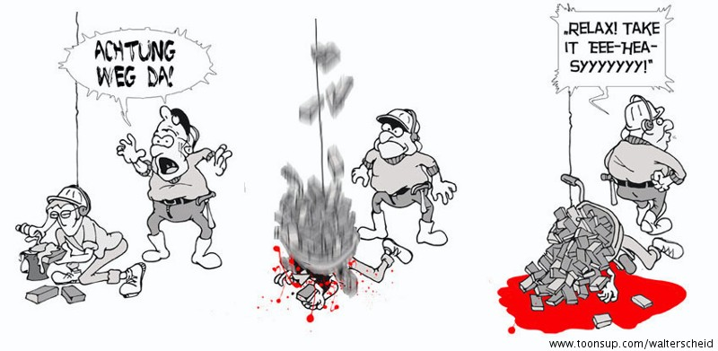 Cartoon: kopfhörer am arbeitsplatz 1