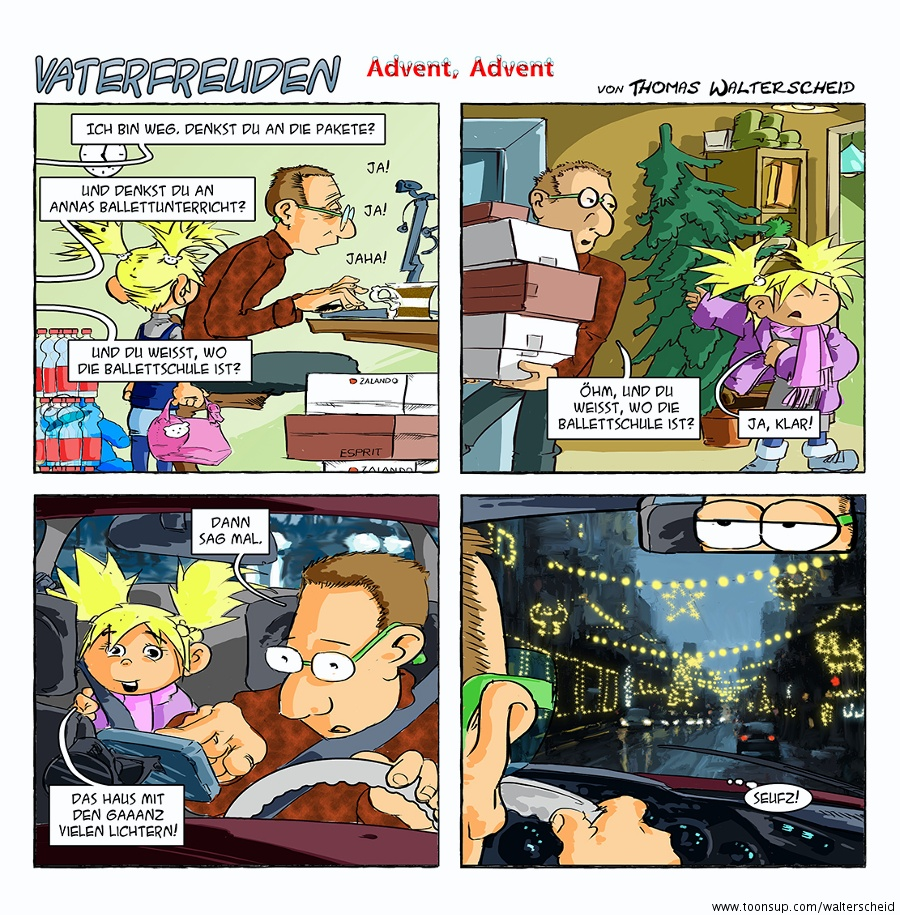 Cartoon: Vaterfreuden #3 - Advent, Advent 1