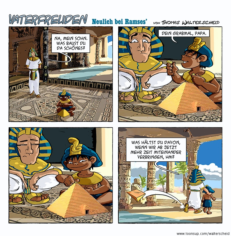 Cartoon: Vaterfreuden #5 - Neulich bei Ramses' 1