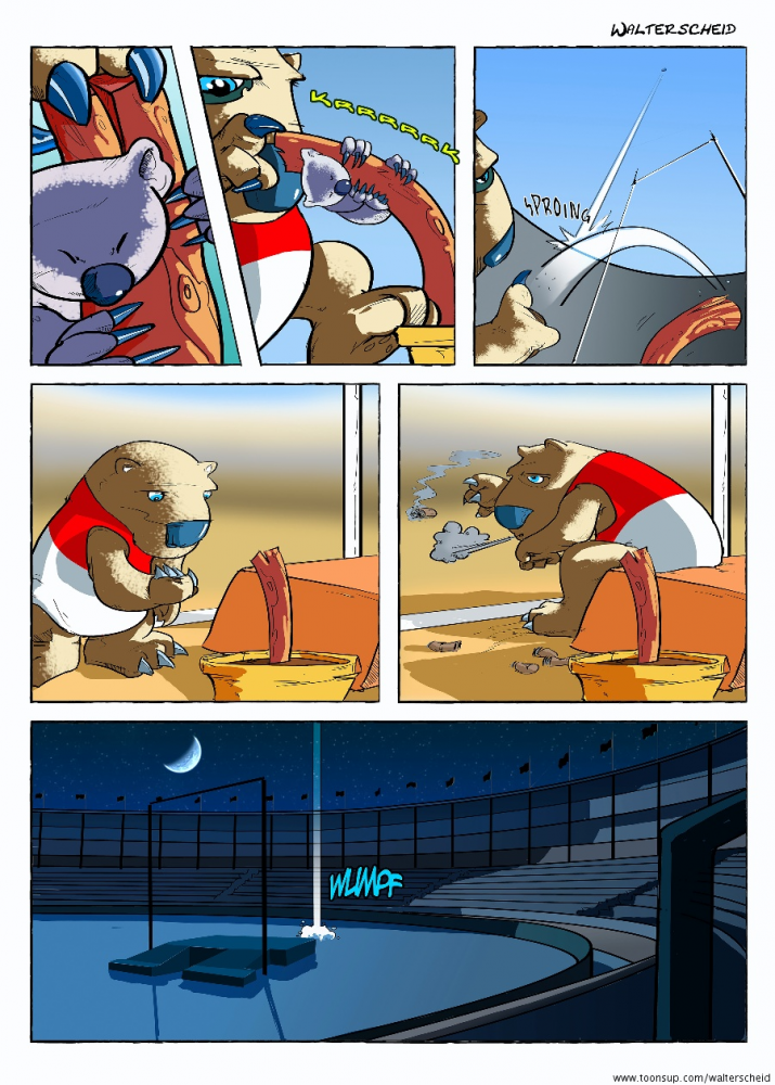 Cartoon: Animal Athletics - Stabhochsprung 0061 Team Aussie 2