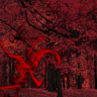 Mr. Moonshoon is betweeen the trees