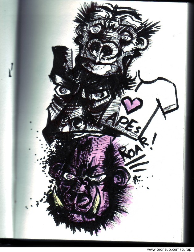 Concept Art / Character Design: Affen und ein Zwerg 1