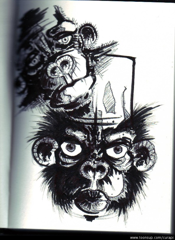 Concept Art / Character Design: Affen und ein Zwerg 4
