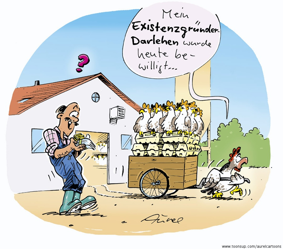 Cartoon: Existenzgründerdarlehen 1