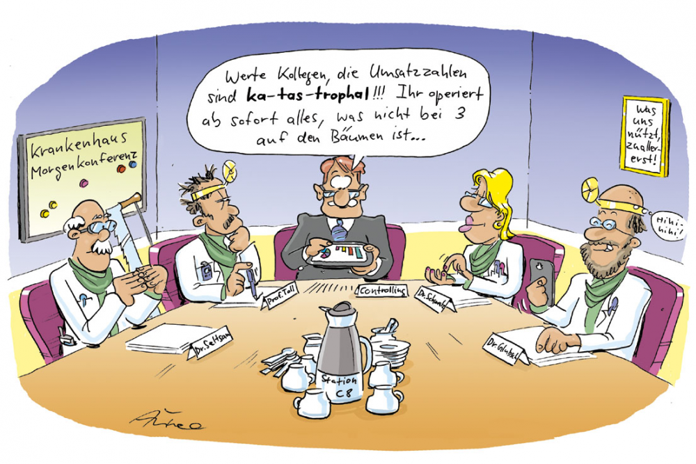 Cartoon: Krankenhausmisere 1