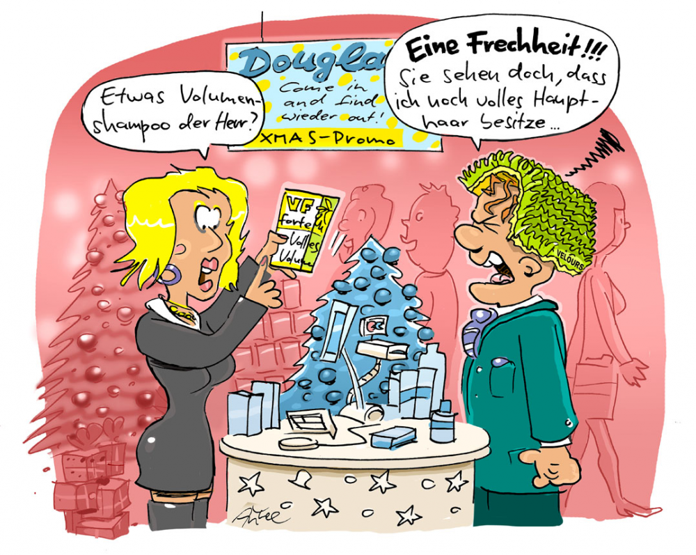 Cartoon: Christmas-Shopping: Sein wunder Punkt 1